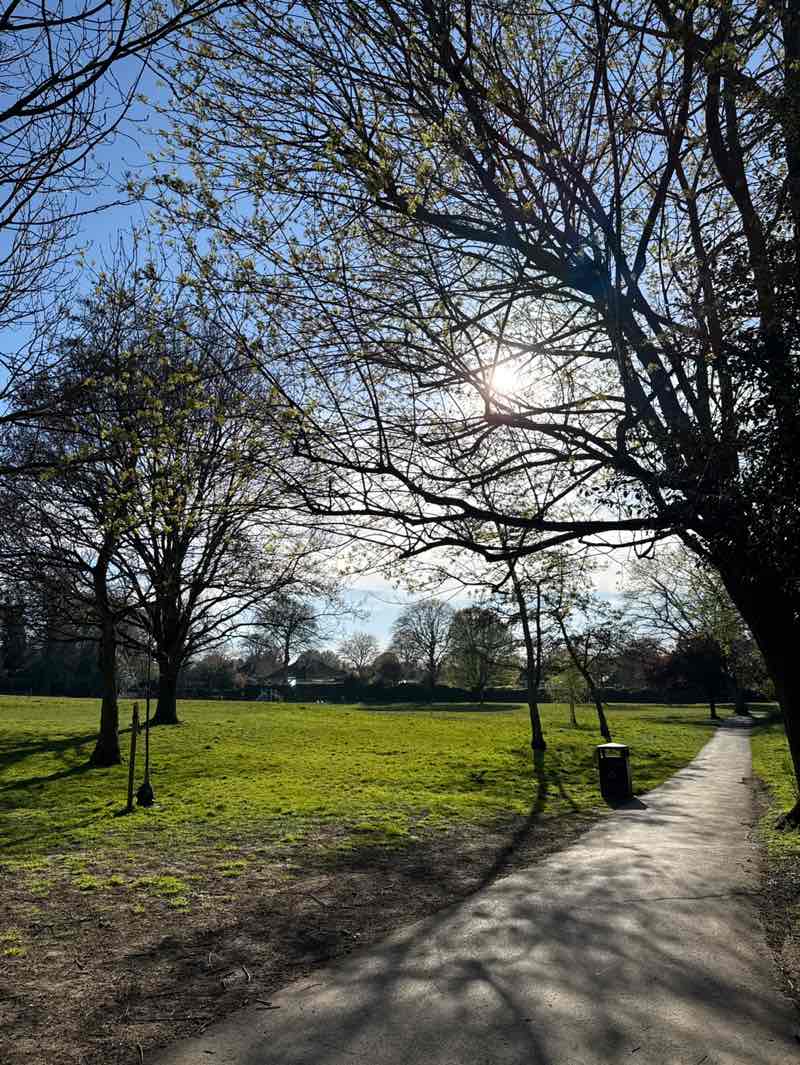 walking near me in Hollydale Recreation Grounds in spring