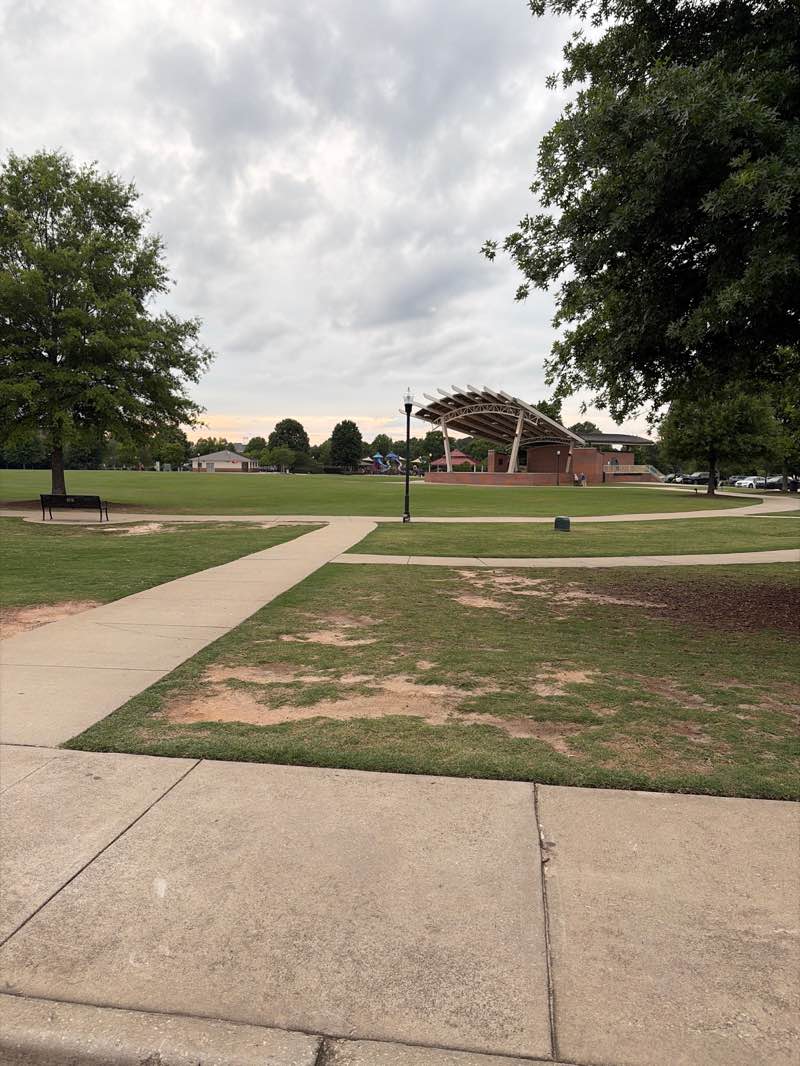 walking near me in Evans Towne Center Park in spring
