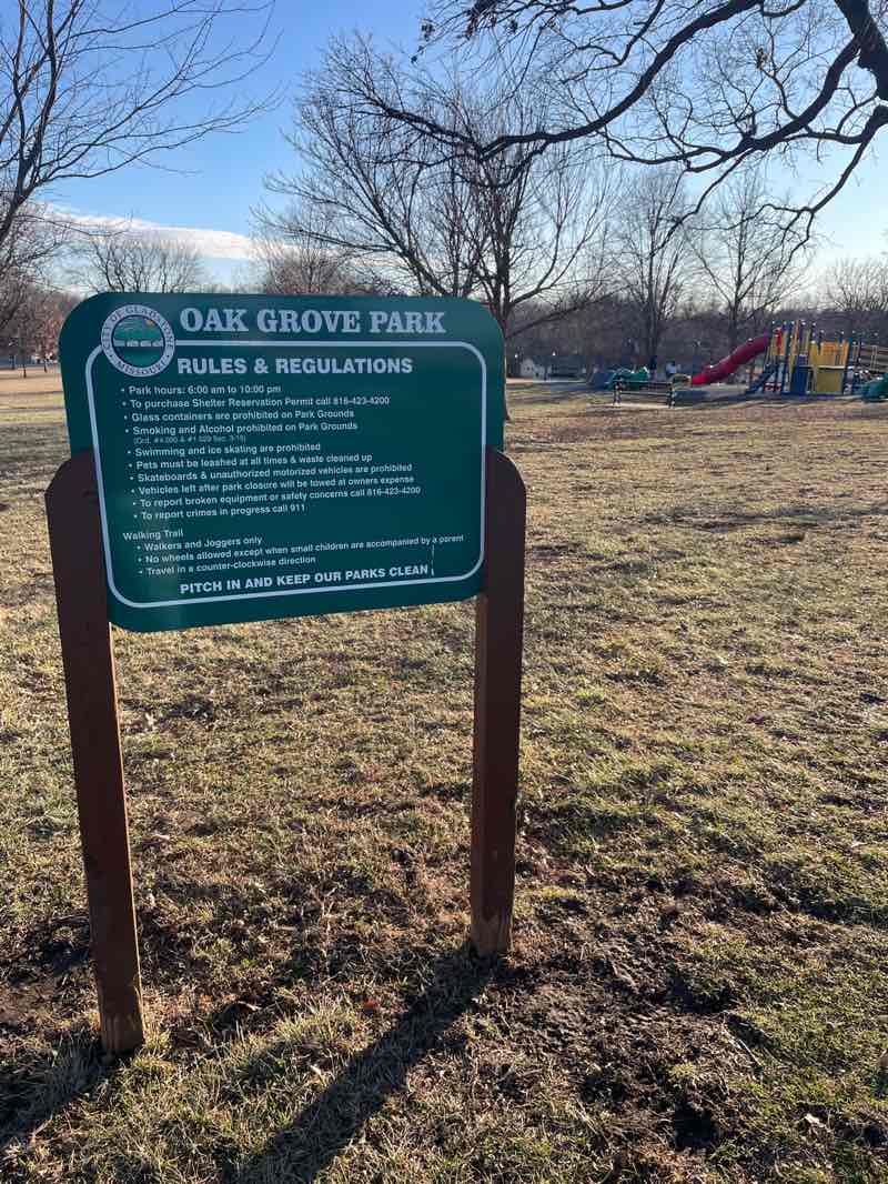 walking near me in Oak Grove Park in winter