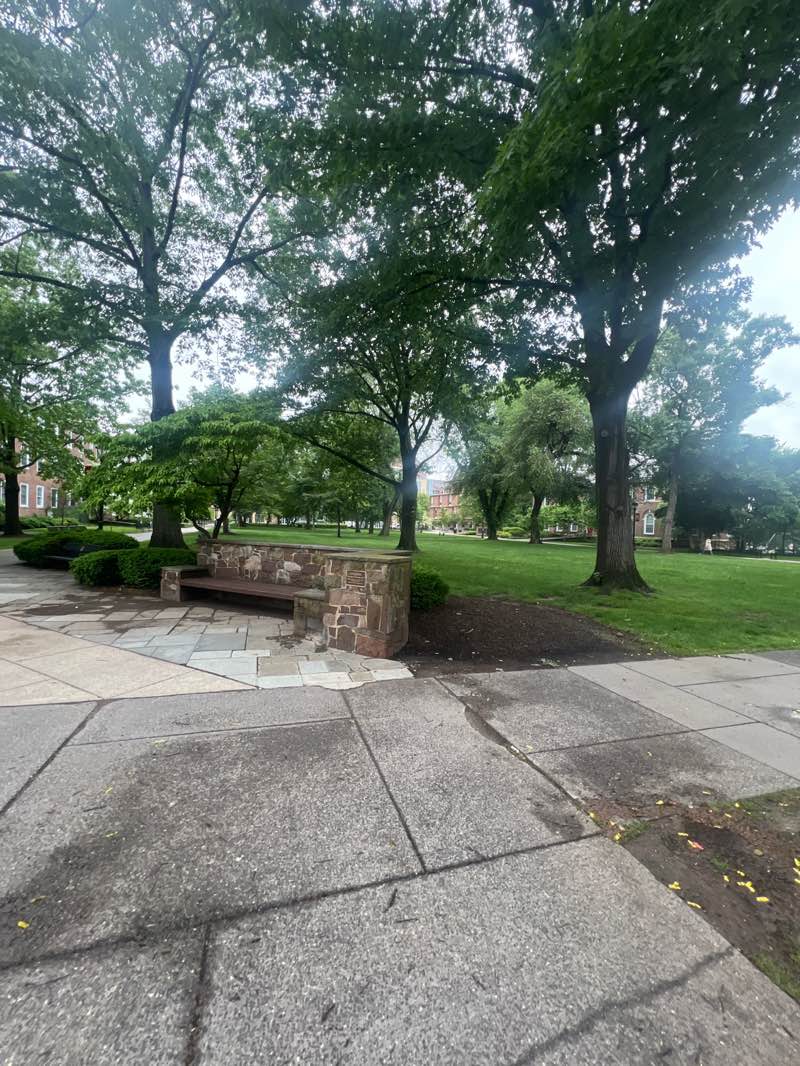 walking near me in Voorhees Mall in spring