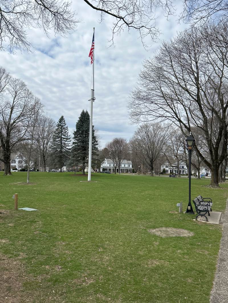 walking near me in Franklin Town Common in spring
