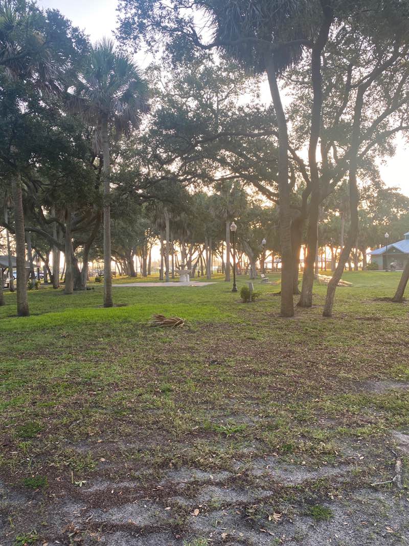 walking near me in Riverview Park in summer