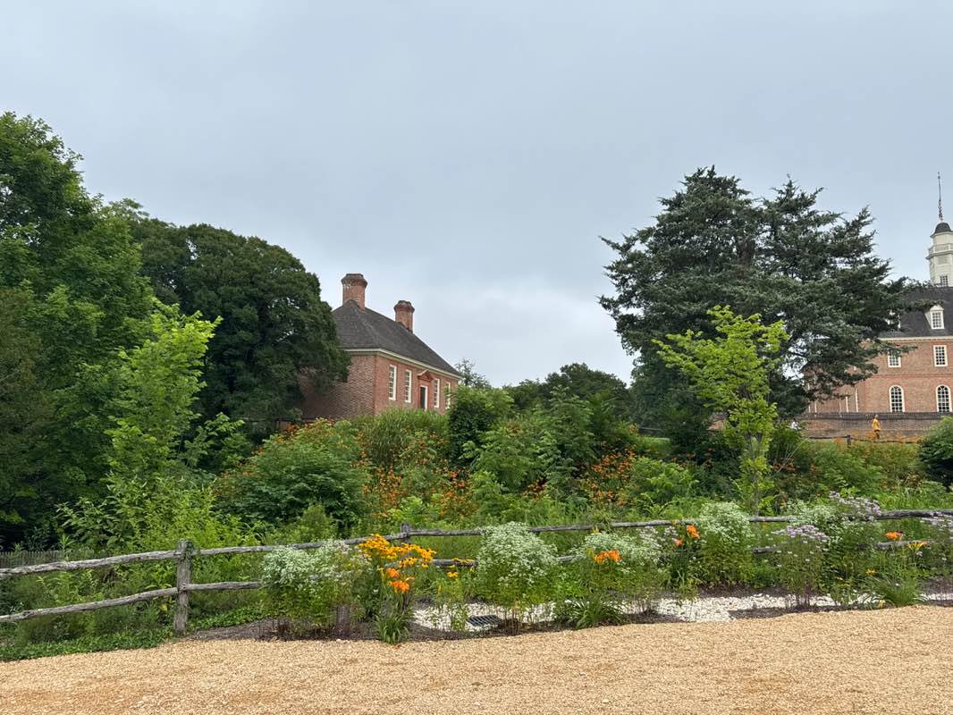 walking near me in Colonial Williamsburg Historic Court House Park in summer