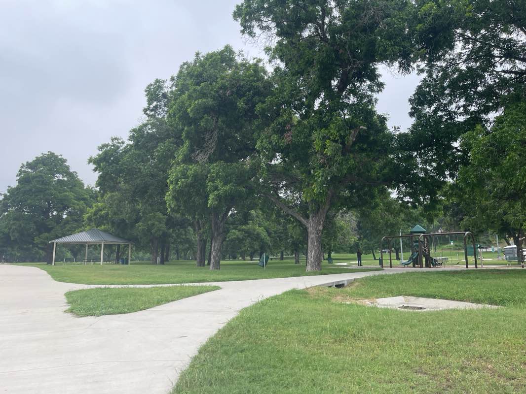 walking near me in Harmon Field Park in spring