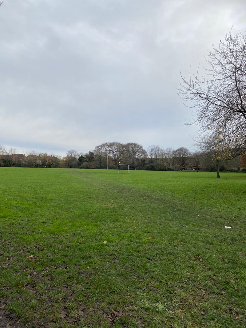 walking near me in Manorcrofts Recreational Ground in winter