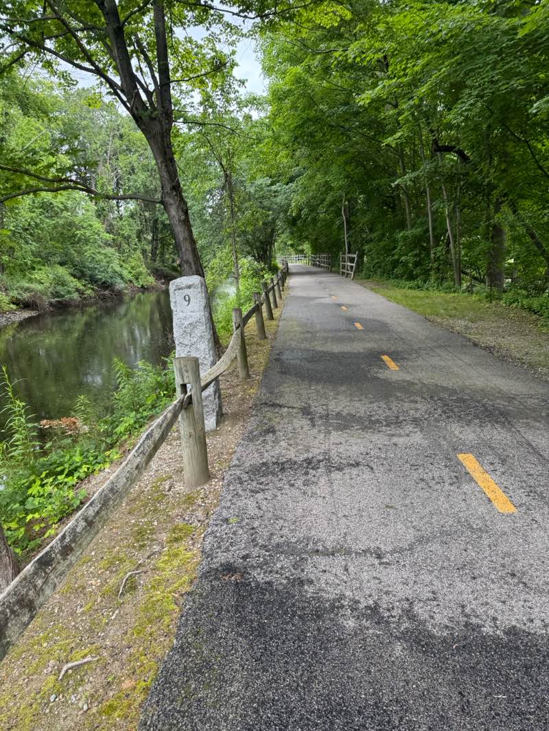 walking near me in Blackstone River Bikeway in summer