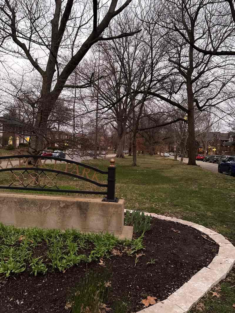 walking near me in Flora Place Park in spring