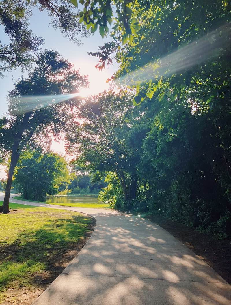 walking near me in Bailey Lake Park in summer