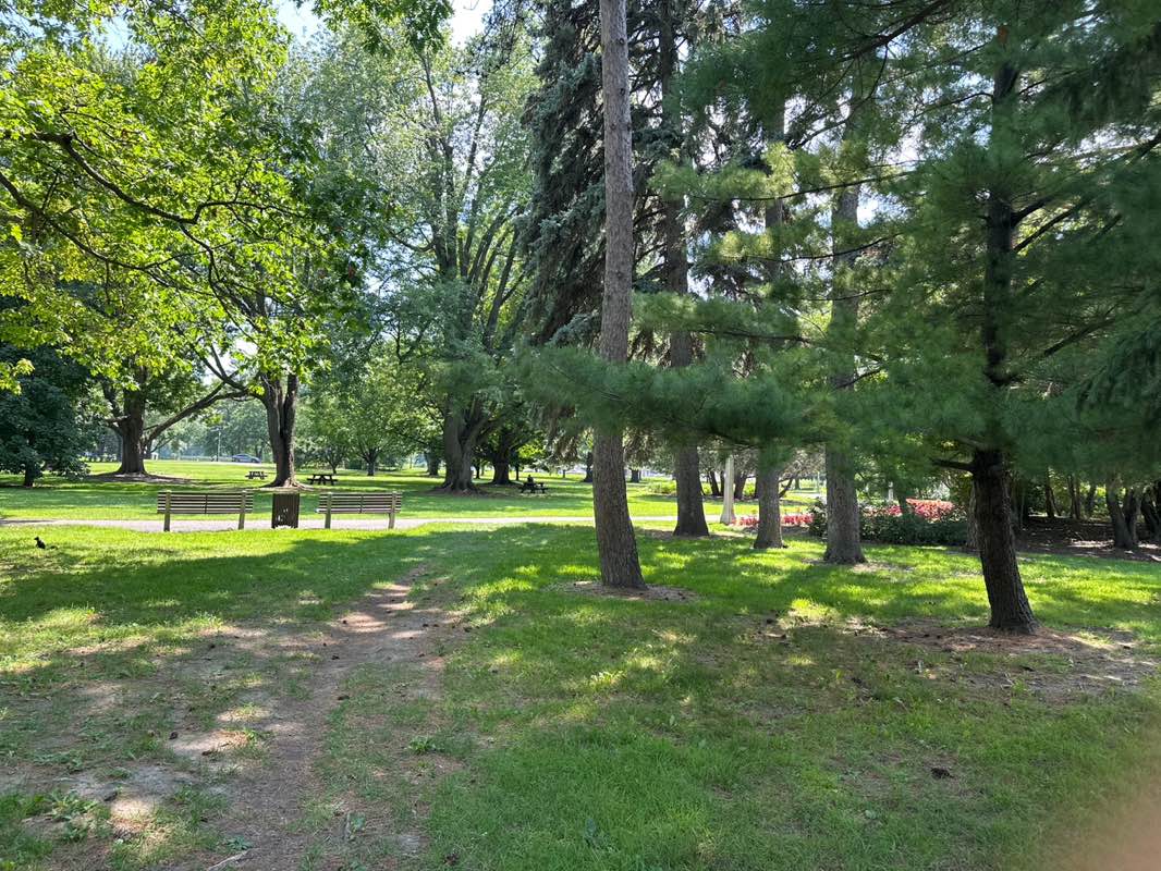 walking near me in Commissioners Park in summer