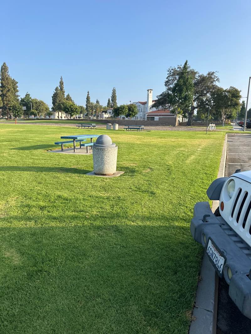 walking near me in Chino Central Park in summer