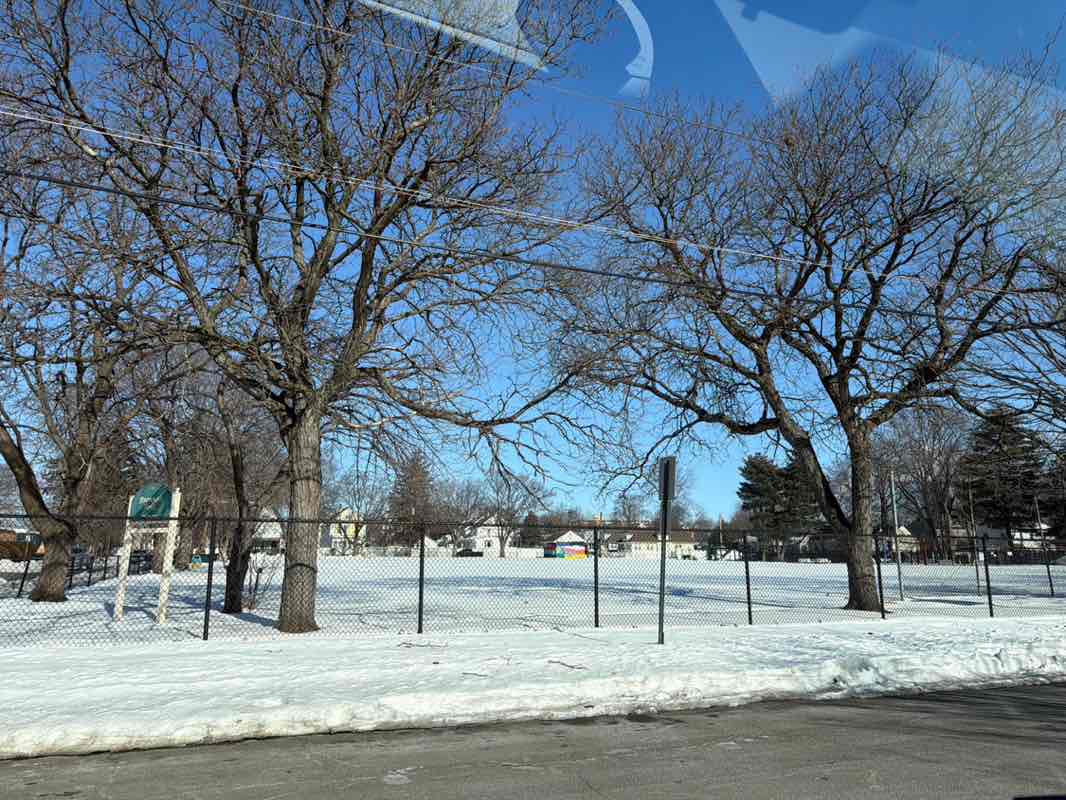 walking near me in Brennan Field in winter