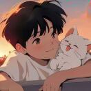 弦月初升与猫听西风