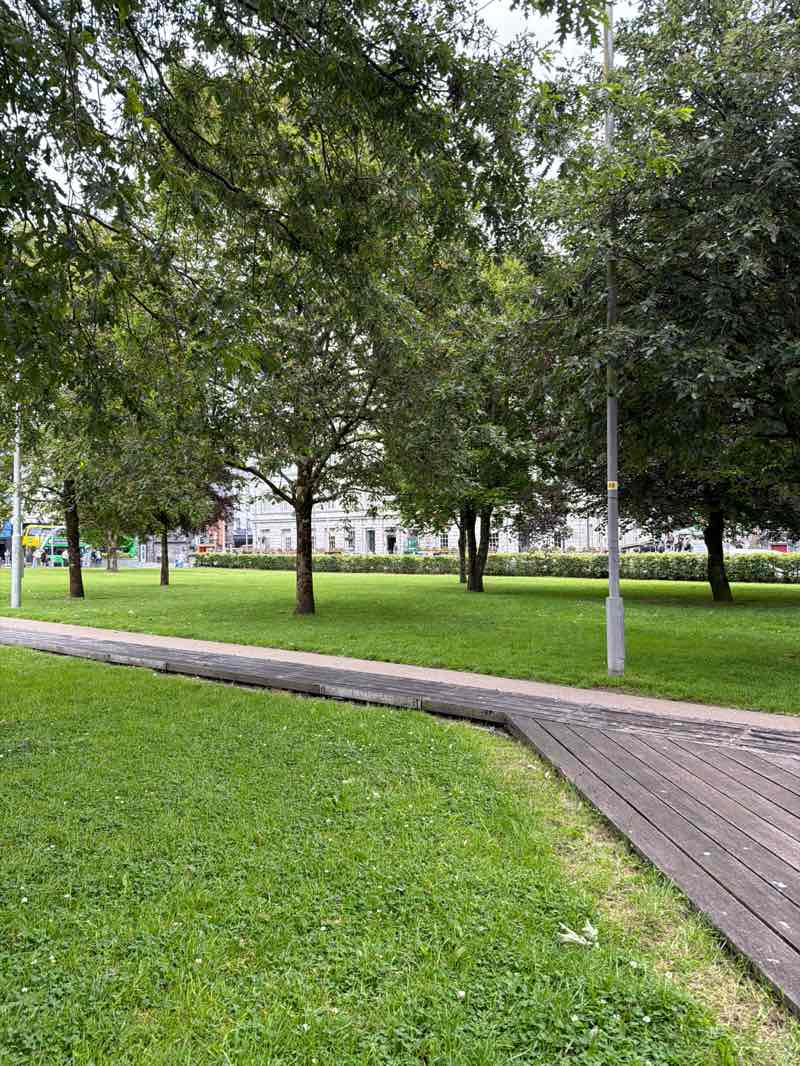 walking near me in Eyre Square in summer