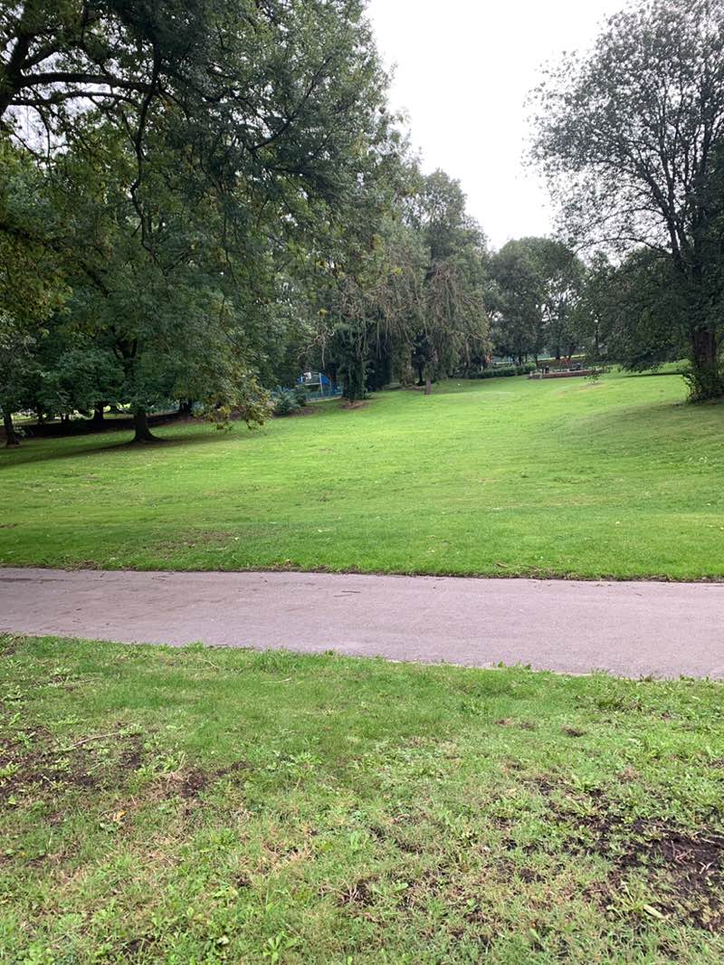 walking near me in Manchester Road Park in autumn