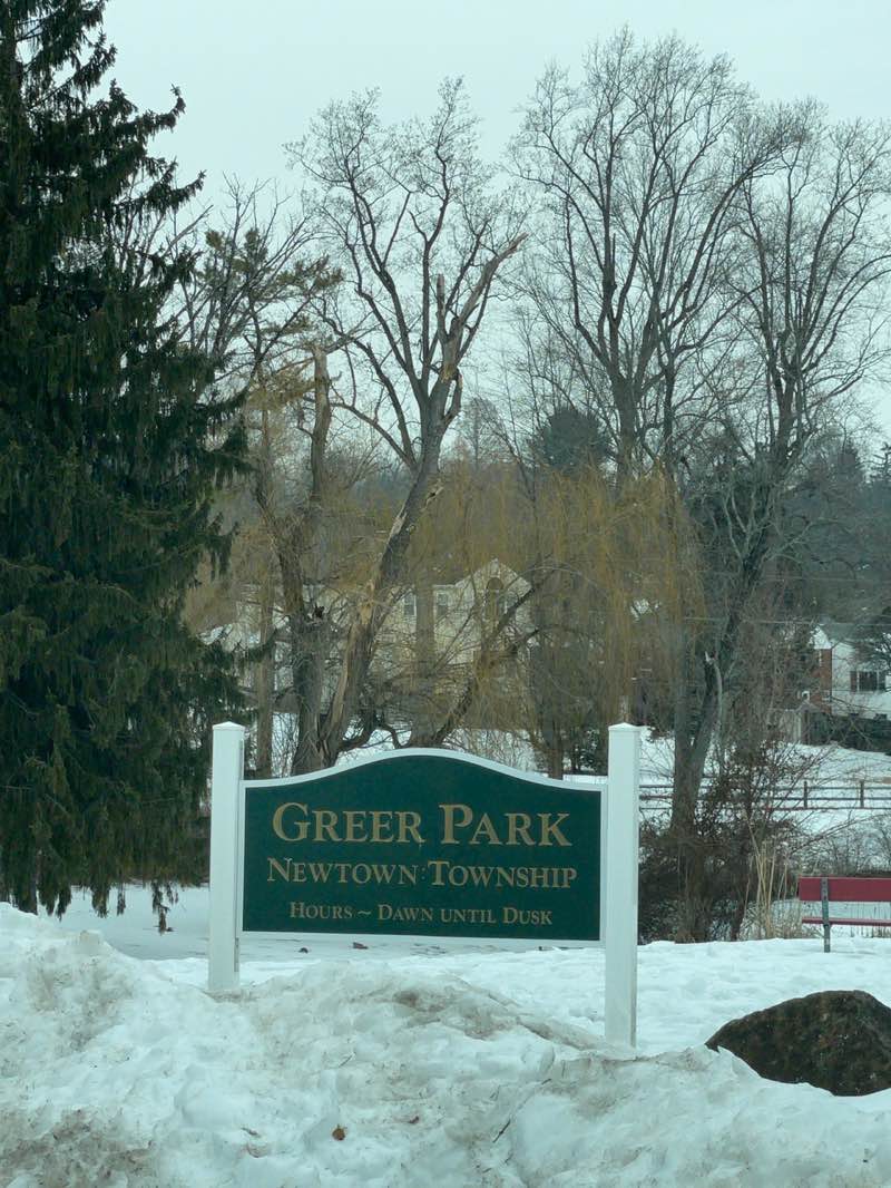 walking near me in Greer Park in winter