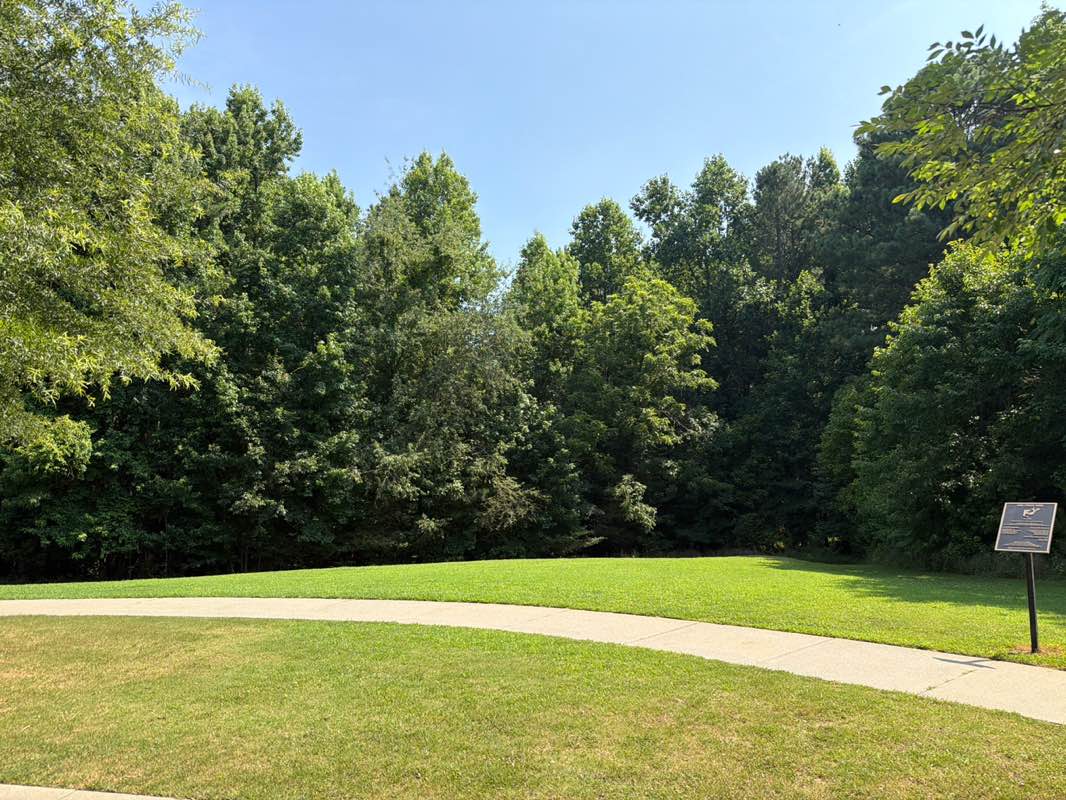 walking near me in Haw Creek Park in summer