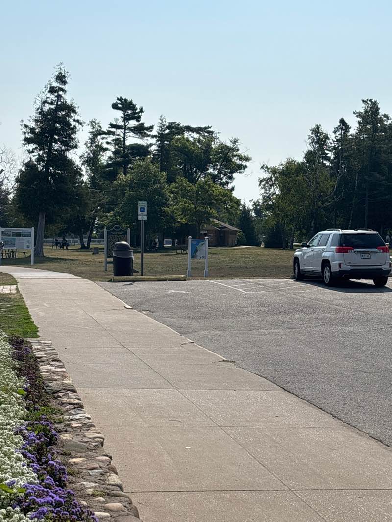 walking near me in Fort Michilimackinac State Historic Park in summer