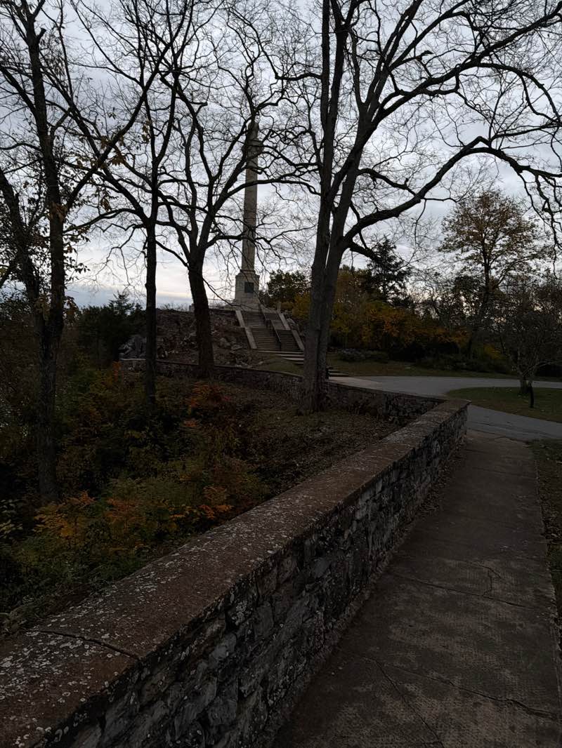 walking near me in James Rumsey Park in autumn