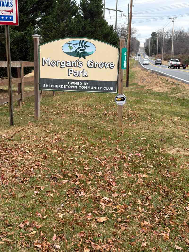 walking near me in Morgan's Grove Park in winter