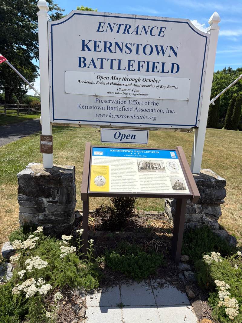walking near me in Kernstown Battlefield Park in summer