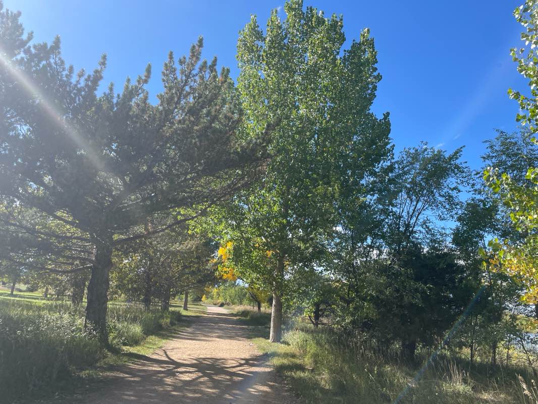 walking near me in River's Edge Natural Area in autumn