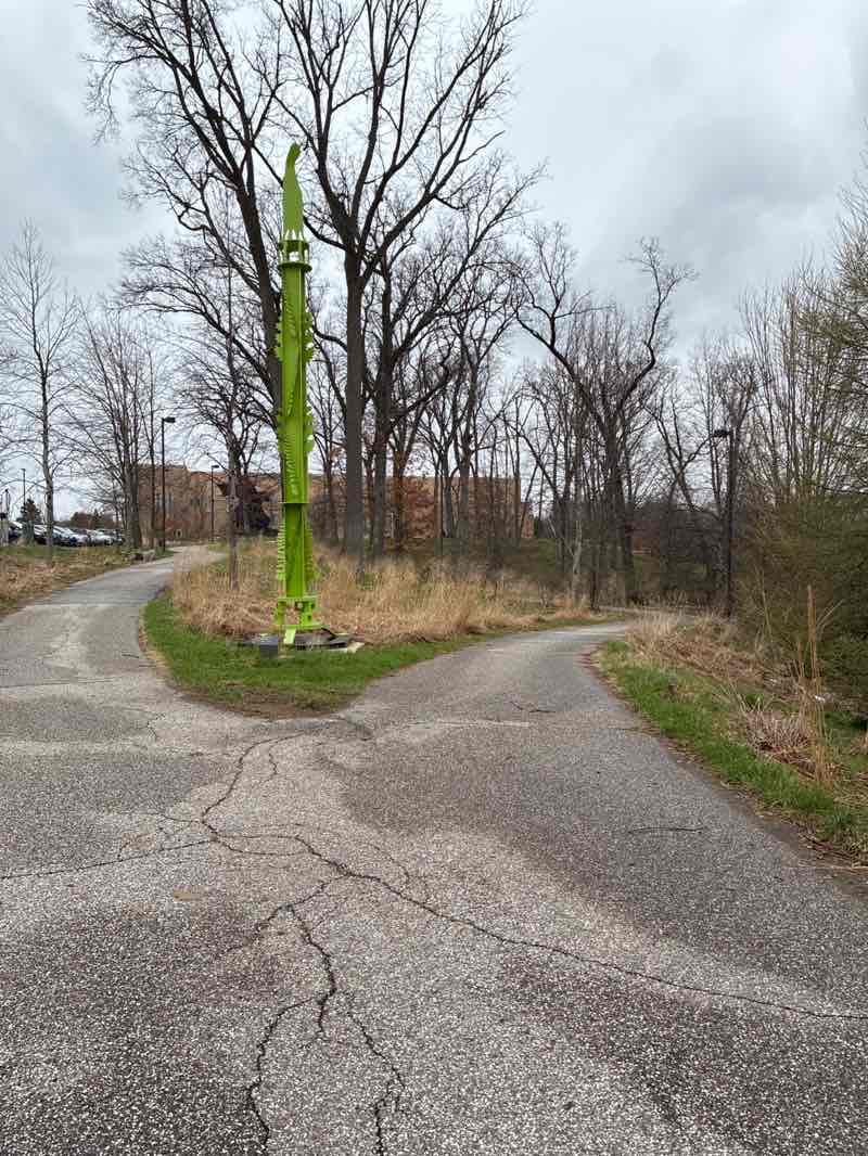 walking near me in Charles B. Hayes Sculpture Park in spring