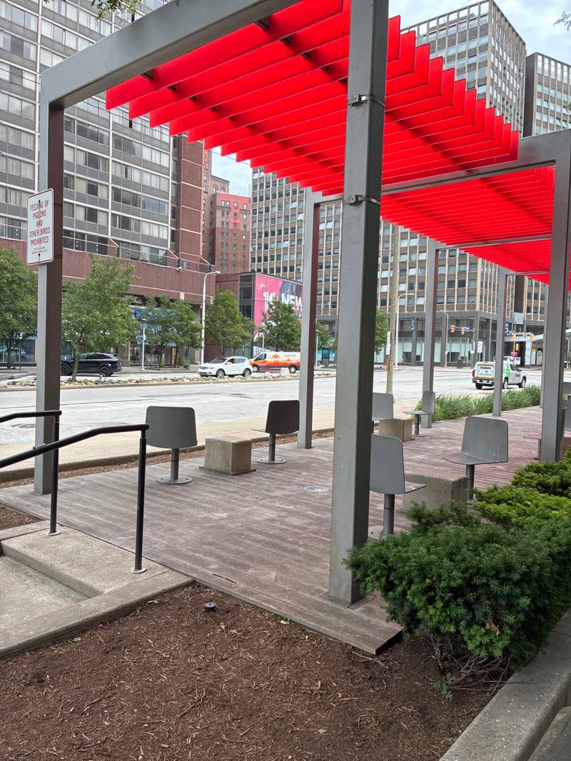 walking near me in Perk Plaza in summer