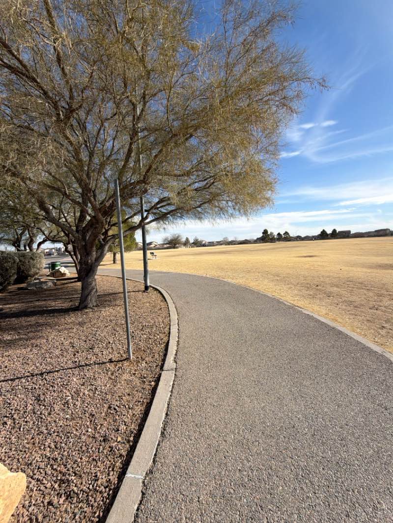 walking near me in Burning Mesquite Park in winter