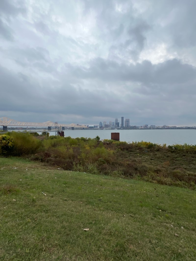 walking near me in Falls of the Ohio State Park in autumn