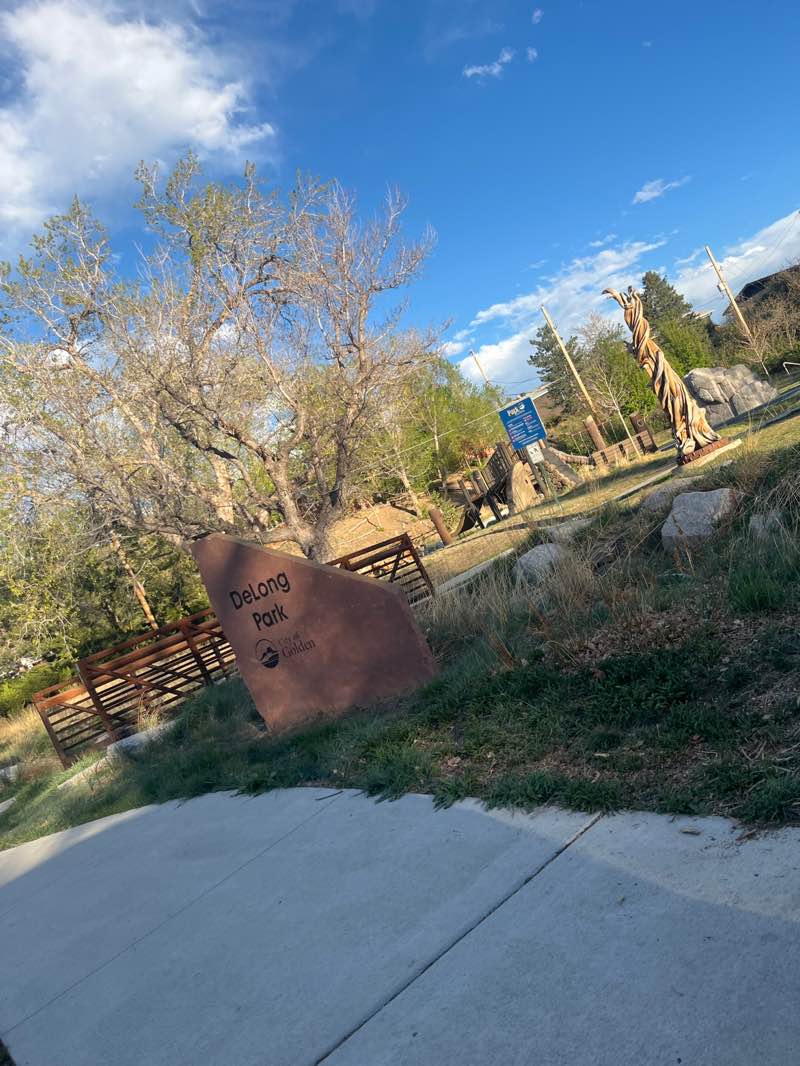 walking near me in DeLong Park in spring