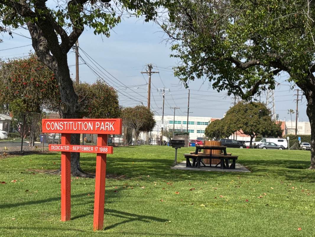 walking near me in Constitution Park in spring