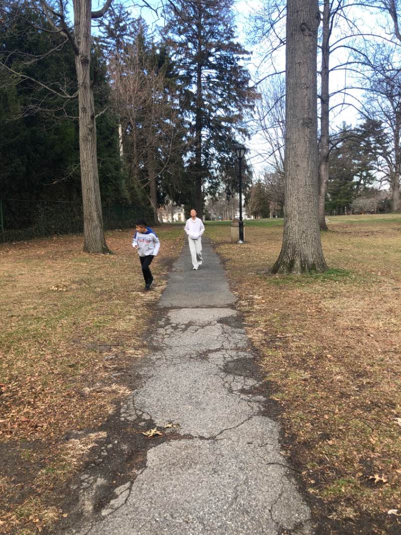 walking near me in Grace Avenue Park in winter