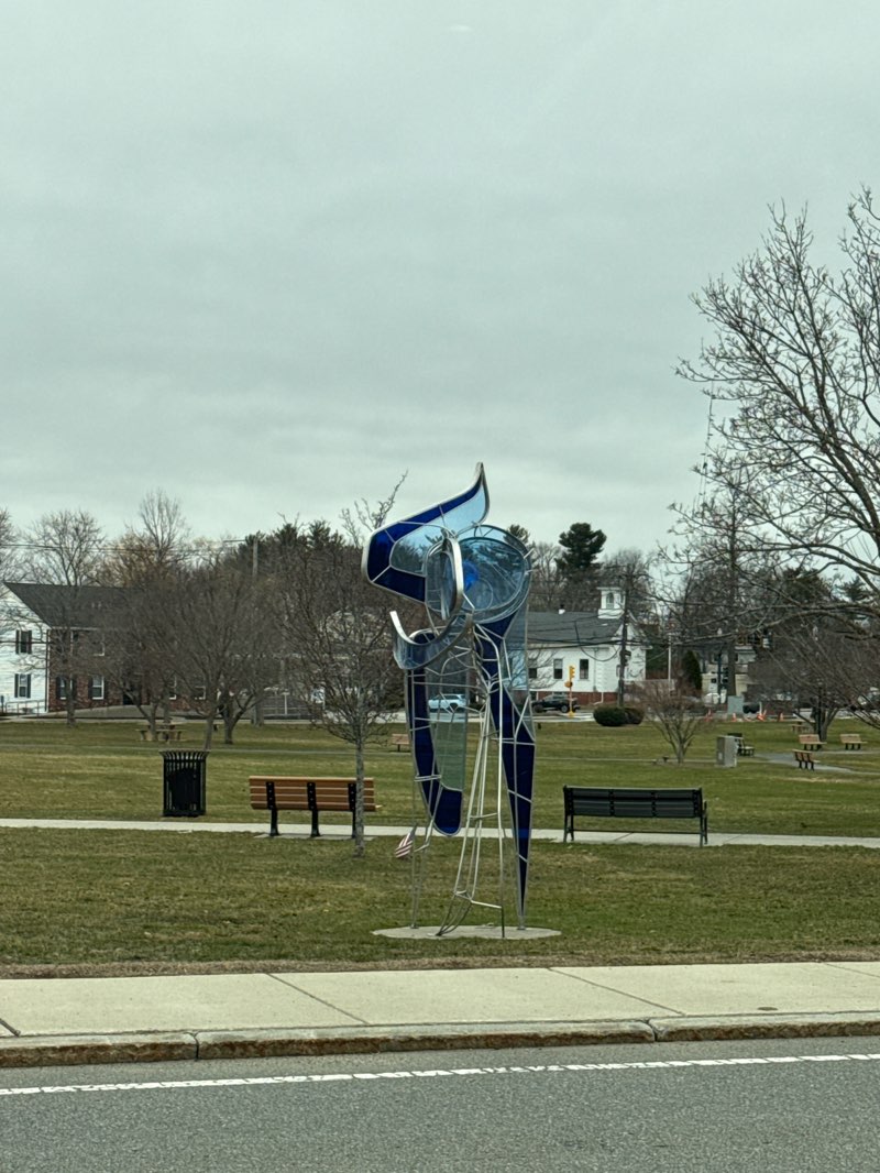 walking near me in Burlington Sculpture Park in spring