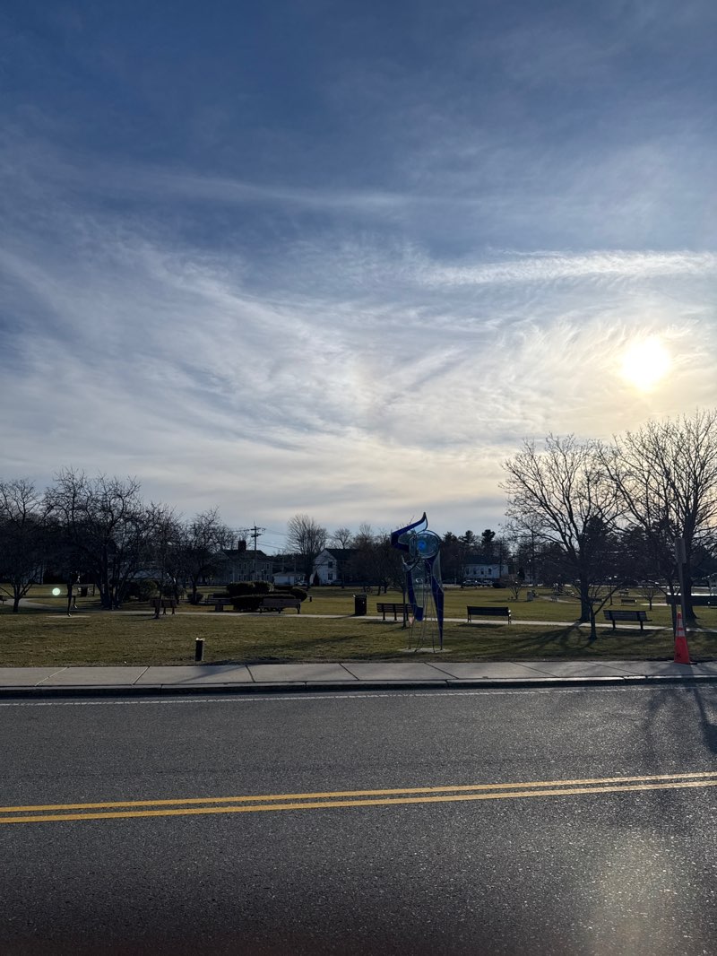 walking near me in Burlington Town Common in spring