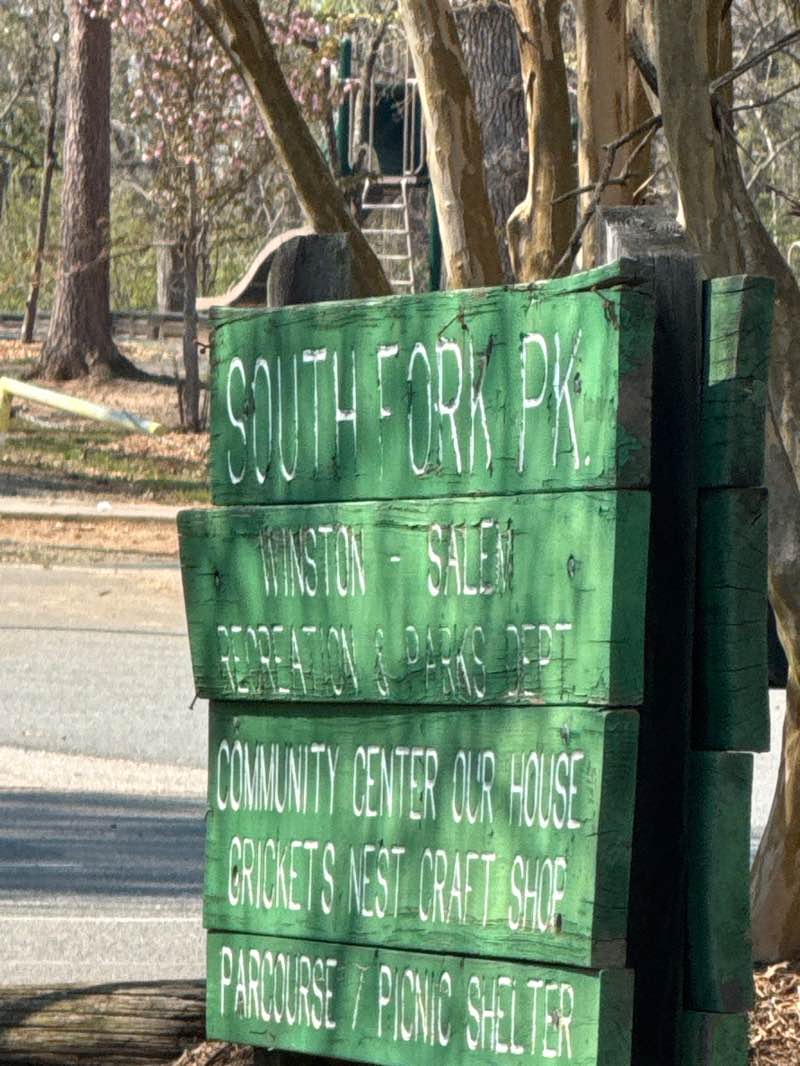 walking near me in South Fork Park in spring
