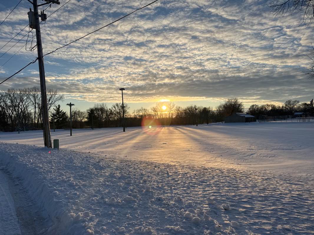 walking near me in Sunny Acres Park in winter