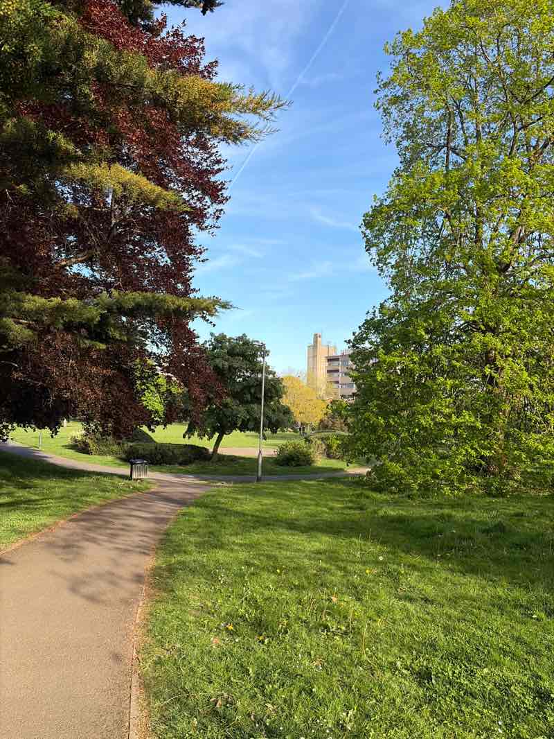 walking near me in Kidwell's Park in spring