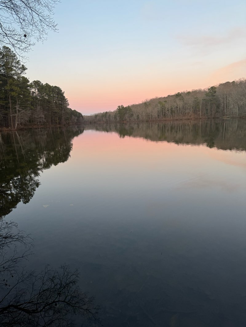 walking near me in Wake Forest Reservoir Park in winter