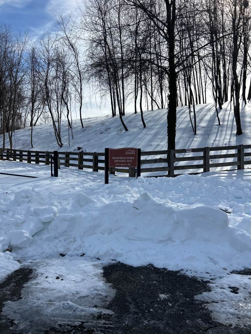 walking near me in Mayfield Earthworks Fort Park in winter