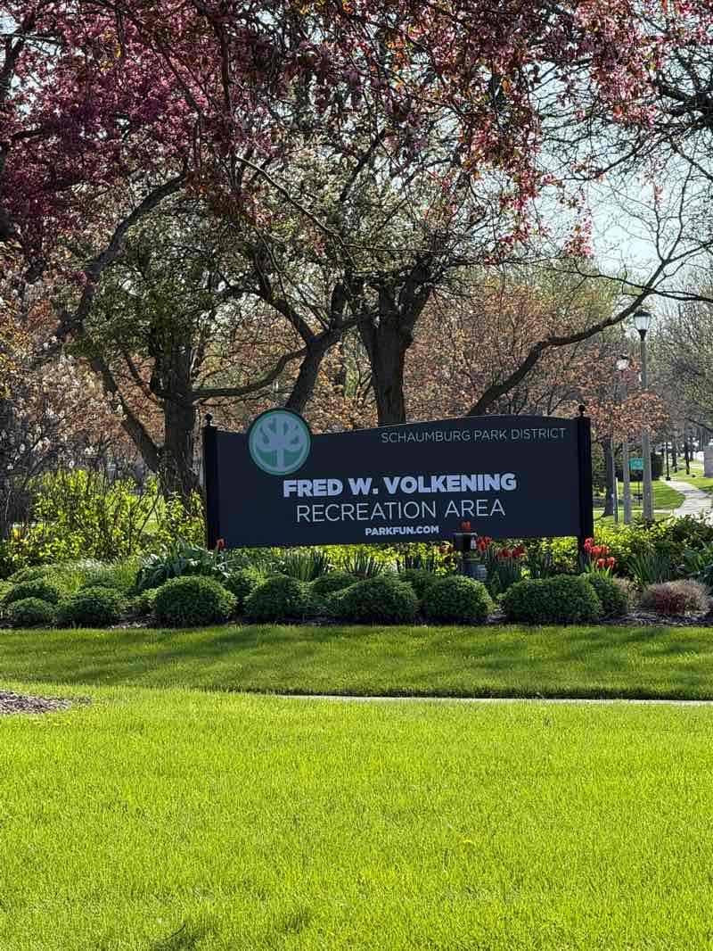 walking near me in Volkening Park in spring
