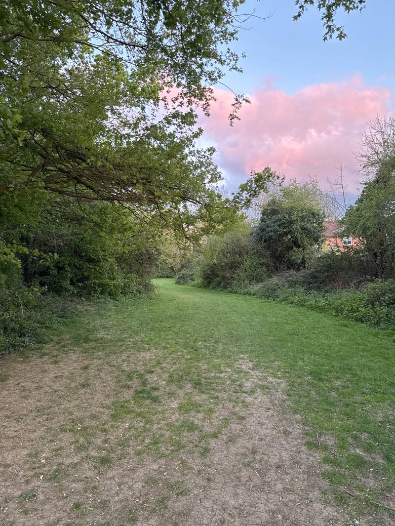 walking near me in Abbeymead Contour Park in spring