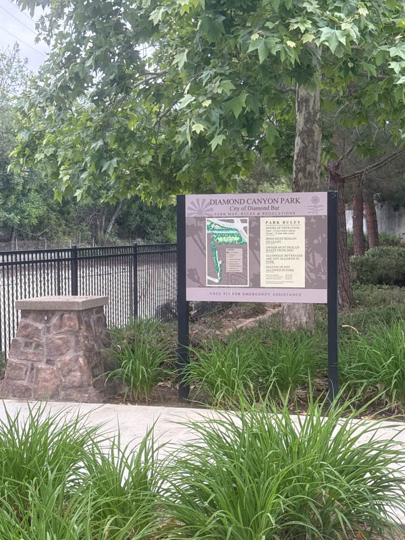 walking near me in Diamond Canyon Park in spring