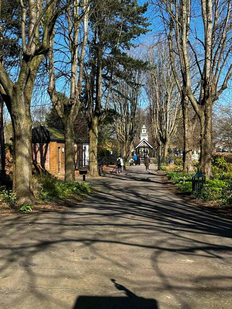 walking near me in Page Park in spring