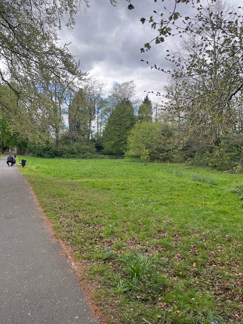 walking near me in Platt Fields Park in spring