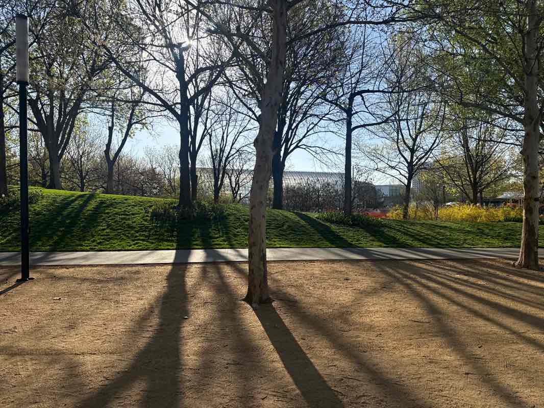 walking near me in Myriad Botanical Gardens in spring