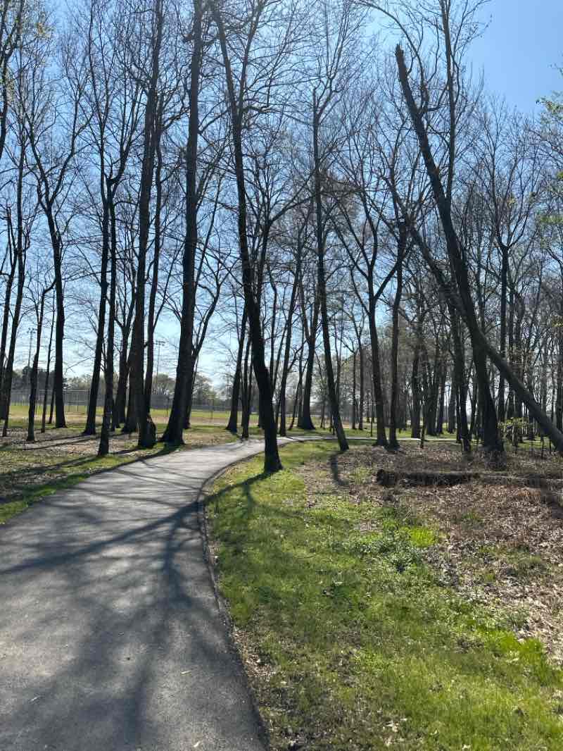 walking near me in W.C. Johnson Park in spring