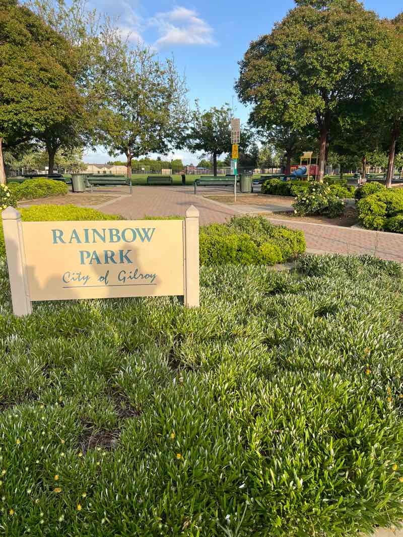 walking near me in Rainbow Park in spring