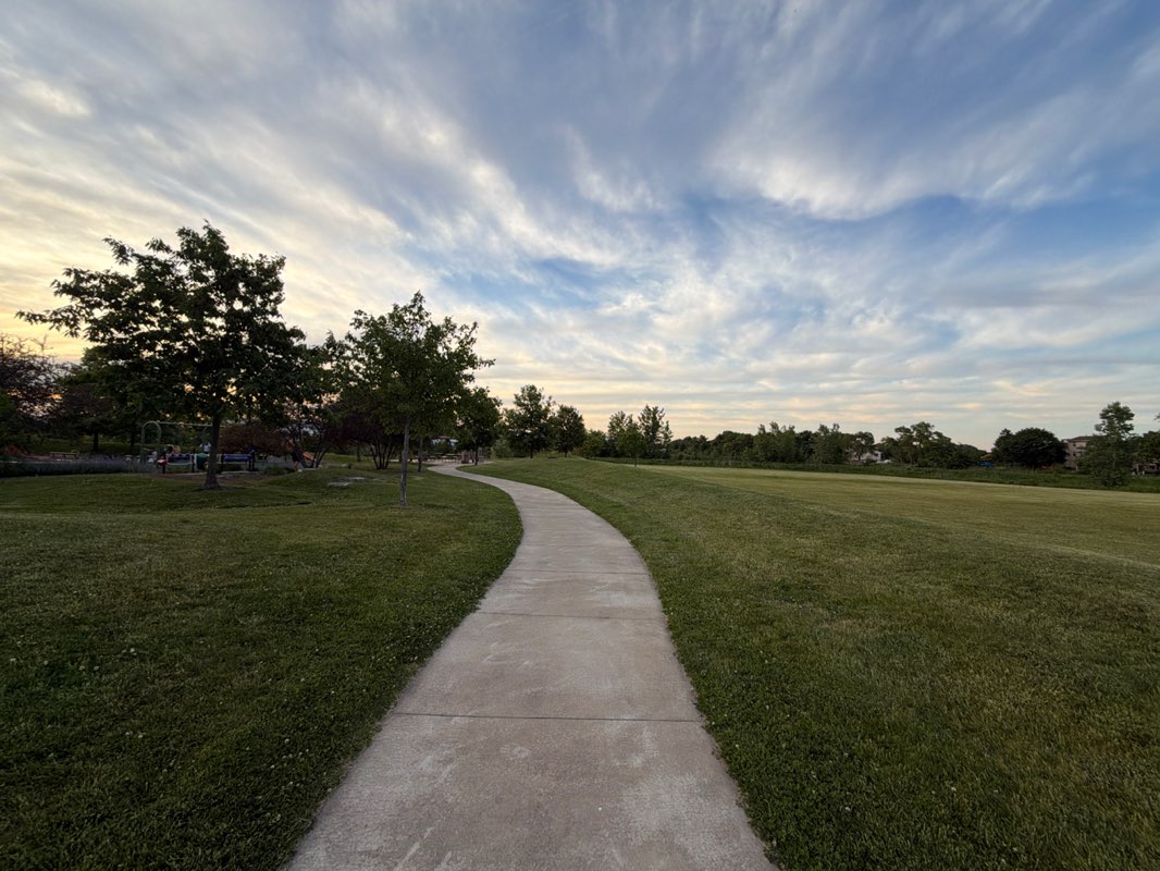 walking near me in Harmony Pointe Park in summer