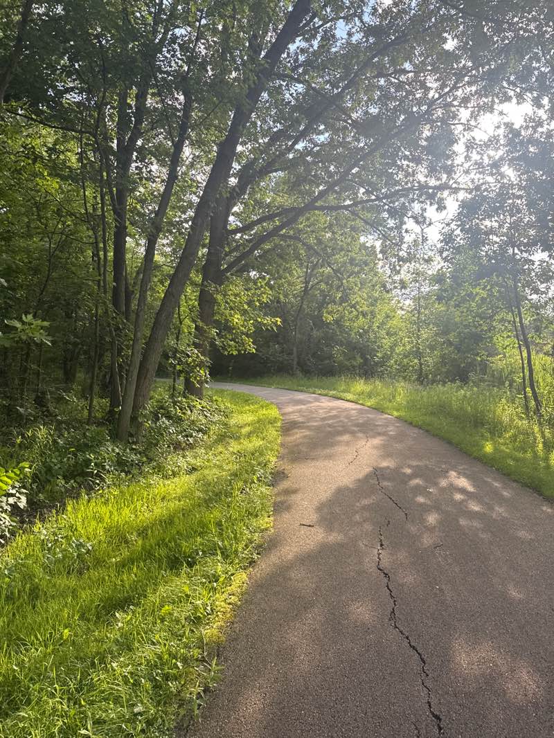 walking near me in Lansing Woods in summer