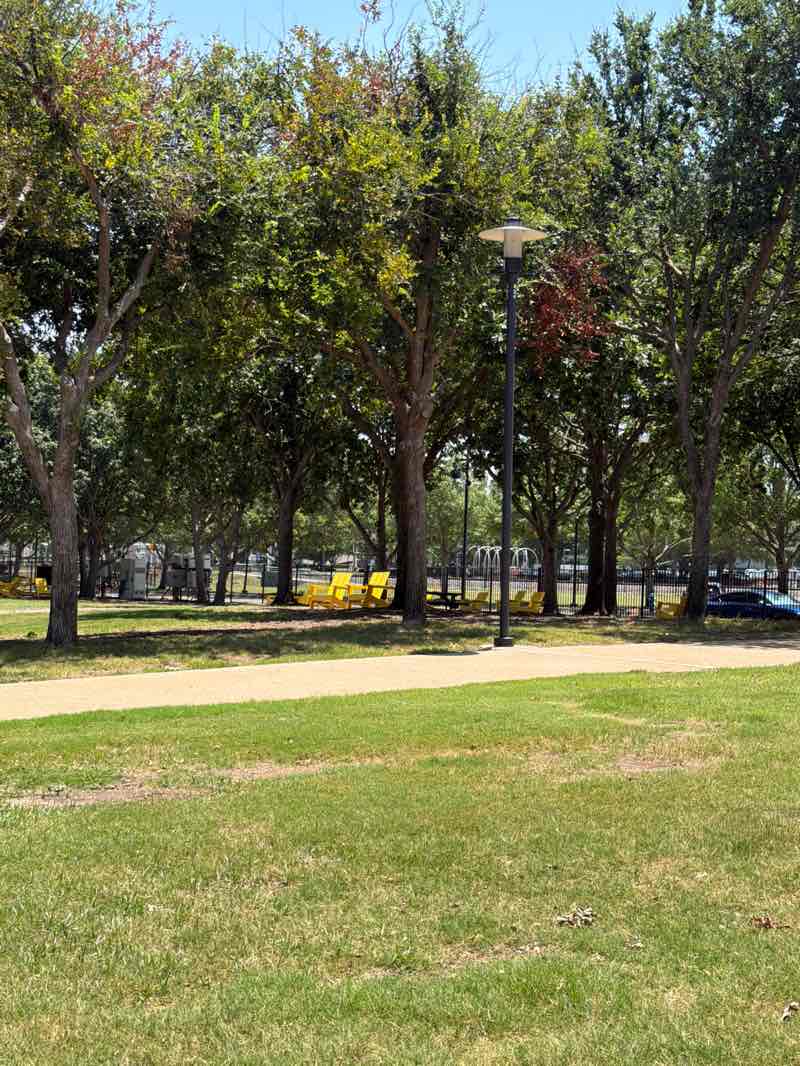 walking near me in Addison Circle Park in summer